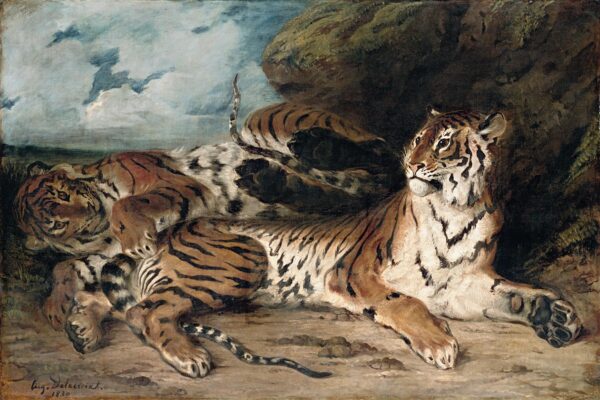 Joven tigre jugando con su madre – Eugène Delacroix Eugène Delacroix 2024-11-21