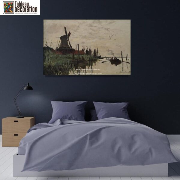 Molino de viento y barco en Zaandam – Cuadro de Monet Claude Monet 2024-12-19 2