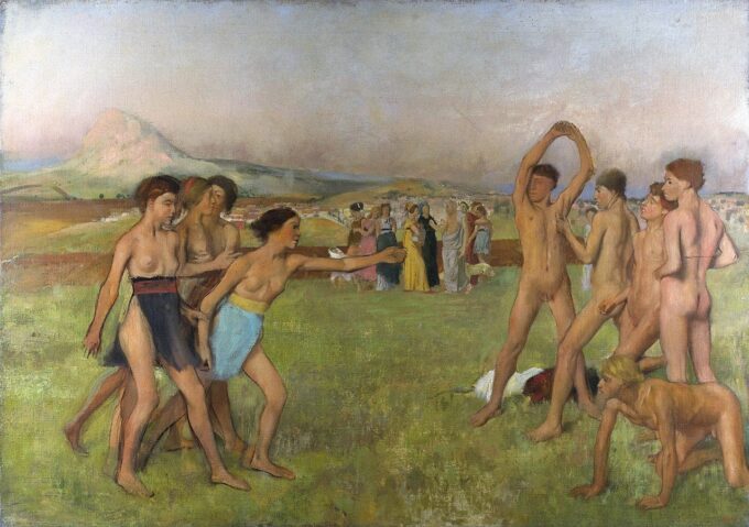 Jóvenes espartanos practicando lucha – Edgar Degas Edgar Degas 2024-09-20