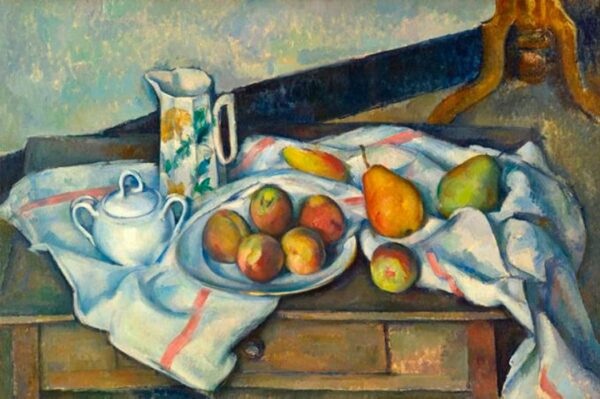 Bodegón con frutas, jarra, azucarero y botella – Paul Cézanne Paul Cézanne 2024-11-21