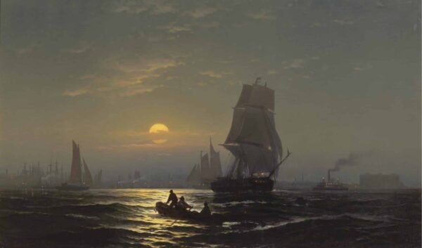 El puerto de Nueva York a la luz de la luna – Edward Moran Edward Moran 2024-12-21