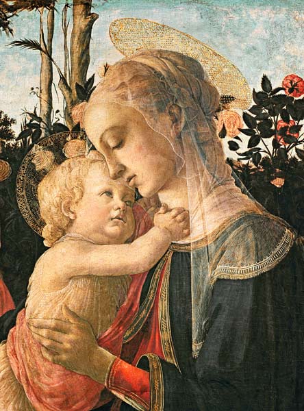 Madonna y niño con San Juan Bautista, detalle de la Madonna y el niño – Sandro Botticelli Sandro Botticelli 2024-11-21