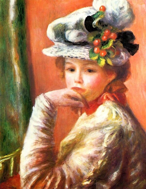 Chica joven con sombrero blanco – Pierre-Auguste Renoir Pierre-Auguste Renoir 2024-11-21