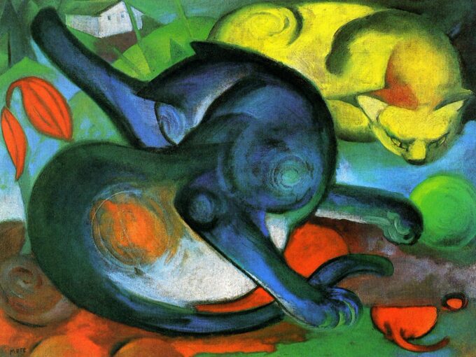 Dos gatos, azul y amarillo – Franz Marc Franz Marc 2024-09-19