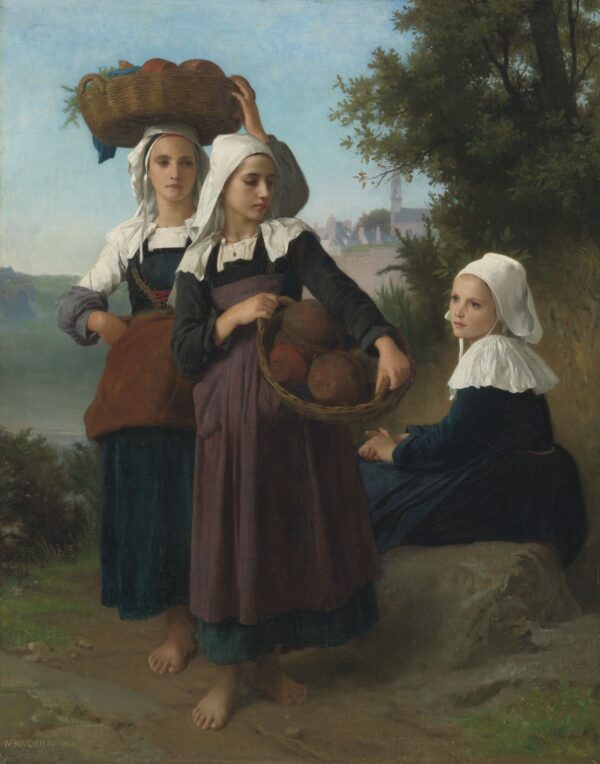 Jóvenes chicas de Fouesnant regresando del mercado – William Bouguereau William Bouguereau 2024-11-21