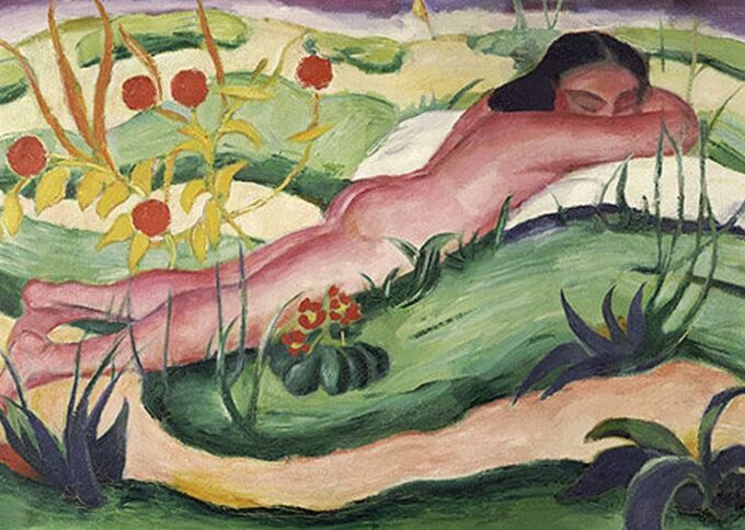 Desnudo acostado en las flores – Franz Marc Franz Marc 2024-09-19