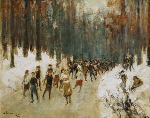 Patinadores en el lago congelado en el jardín zoológico de Berlín – Max Liebermann Max Liebermann 2024-12-26