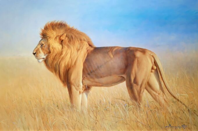 León en la sabana – 180 x 130 cm La Galería de Arte Master Apollon 2024-09-19