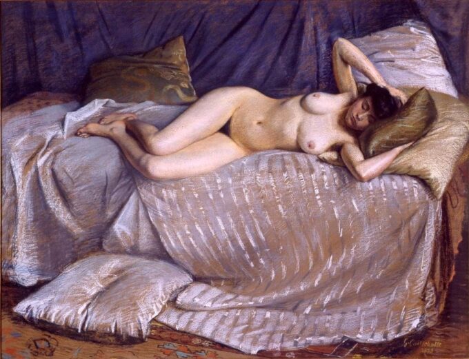 Mujer desnuda extendida en un diván – Caillebotte Gustave Caillebotte 2024-09-20