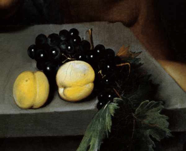 «Baco enfermo, detalle de melocotones y uvas – Caravaggio» Caravaggio 2024-11-21