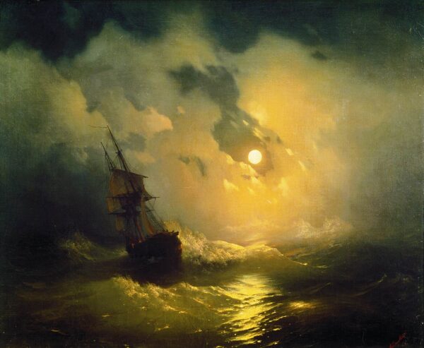 Mar agitado por la noche, 1849 – Iván Aivazovski Iván Aivazovski 2025-01-02