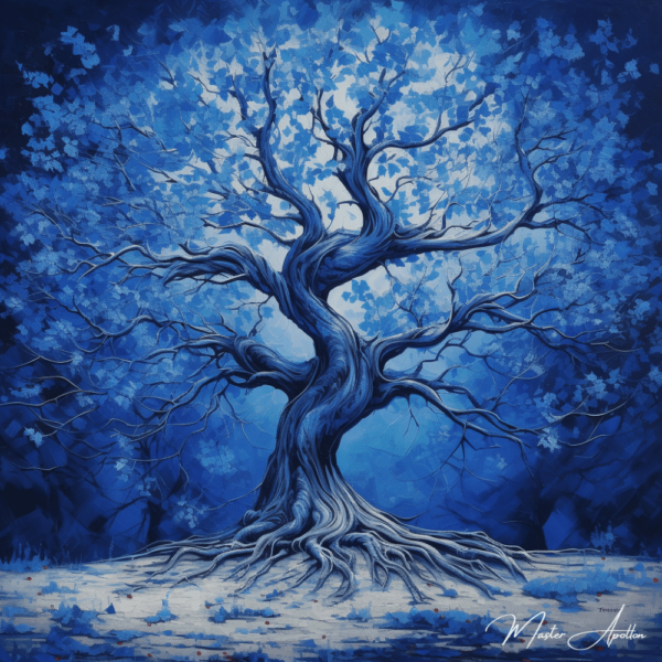 Tabla árbol azul en la nieve Cuadros Contemporáneos Árboles 2024-12-22