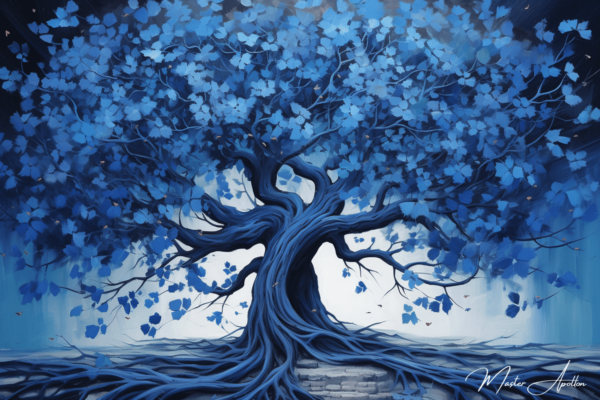 Tabla árbol azul de la vida Cuadros Contemporáneos Árboles 2024-12-22