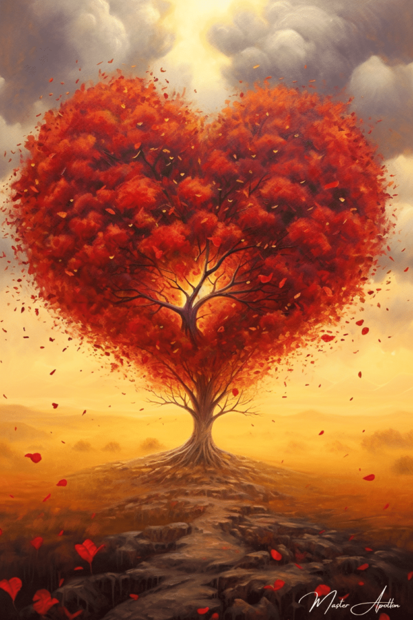 Tabla árbol corazón en calor Cuadros Contemporáneos Árboles 2024-12-22