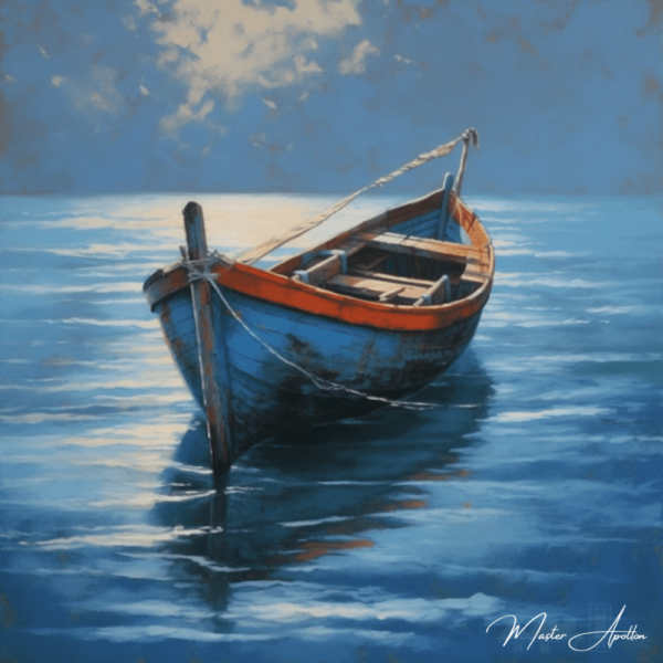 Tabla de barco contemporáneo pescador la barca Pinturas Contemporáneas 2024-12-22