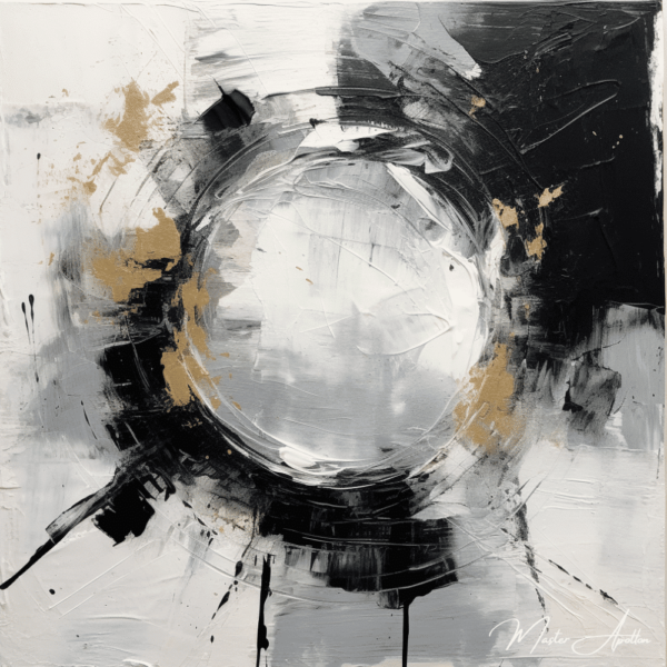 Objetivo de pintura abstracta contemporánea en blanco y negro Pinturas abstractas contemporáneas 2024-12-22