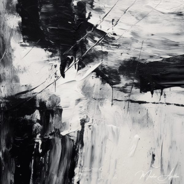 «Tabla contemporánea abstracta en blanco y negro el martes» Pinturas abstractas contemporáneas 2024-12-22