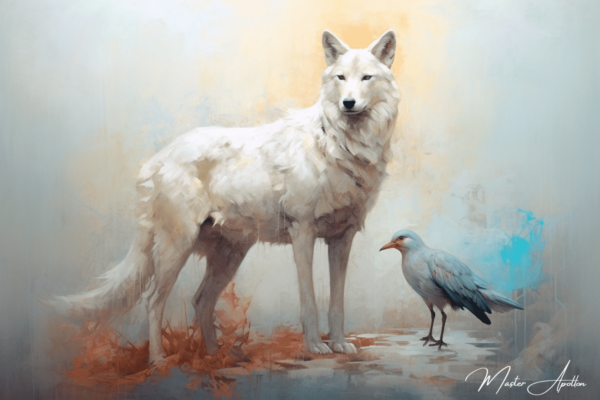 Cuadro contemporáneo de animales: Lobo blanco Pinturas Contemporáneas 2024-12-22