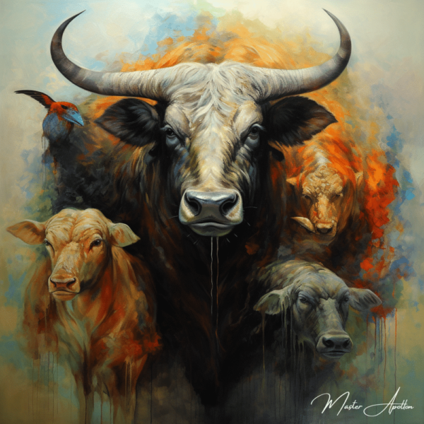 Cuadro contemporáneo de animales: Toro Pinturas Contemporáneas 2024-12-22