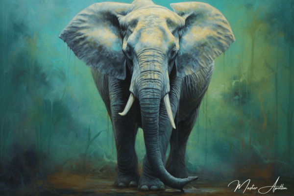 Tabla contemporánea de animales: elefante alfa Pinturas Contemporáneas 2024-12-22