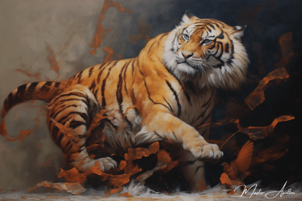 Tabla contemporánea de animales: majestuoso tigre Pinturas Contemporáneas 2024-12-22