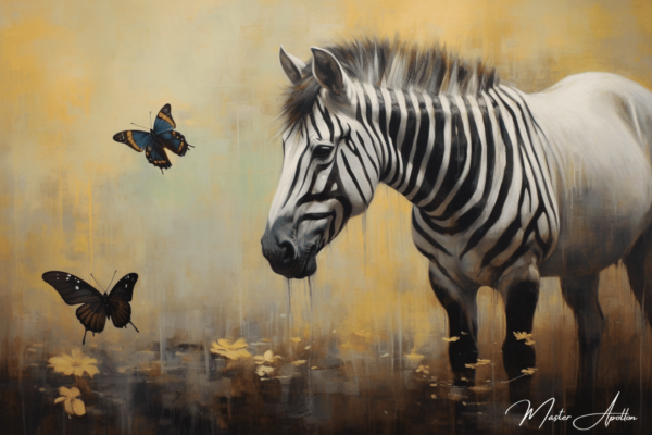 Tabla contemporánea de animales: cebra y mariposa Pinturas Contemporáneas 2024-12-22