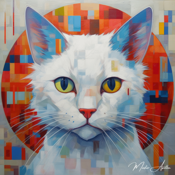 Tabla contemporánea gato blanco Pinturas Contemporáneas 2024-12-22