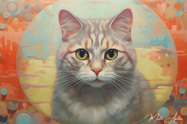 Cuadro contemporáneo de gato gris Pinturas Contemporáneas 2024-12-22