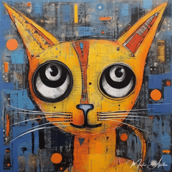 Tabla contemporánea gato amarillo Pinturas Contemporáneas 2024-12-22