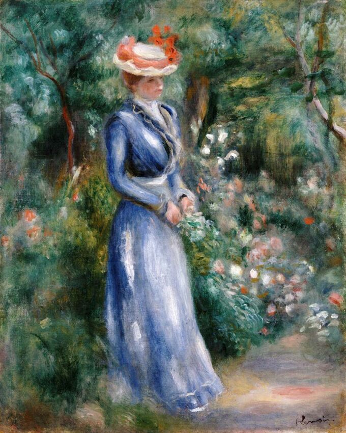 Mujer en vestido azul de pie en el jardín de Saint-Cloud – Pierre-Auguste Renoir Pierre-Auguste Renoir 2024-09-20