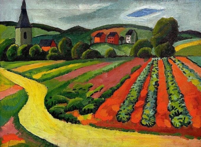 Paisaje con iglesia y camino – August Macke August Macke 2024-09-20