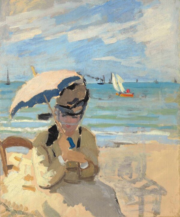 Camille sentada en la playa en Trouville – Claude Monet Claude Monet 2024-11-21