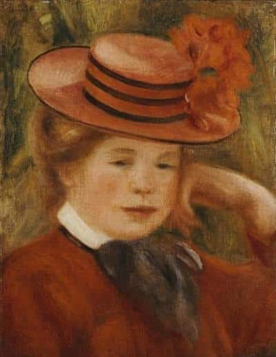 Una joven con un sombrero rojo – Pierre-Auguste Renoir Pierre-Auguste Renoir 2024-11-21