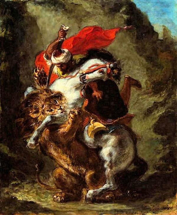 Caballos árabes atacados por un león – Eugène Delacroix Eugène Delacroix 2024-11-21