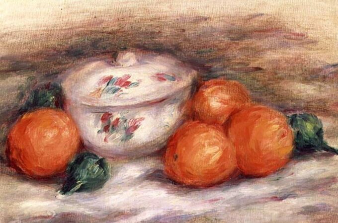 Naturaleza muerta con un plato cubierto y naranjas – Pierre-Auguste Renoir Pierre-Auguste Renoir 2024-09-20