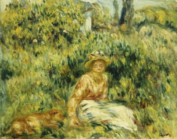 Chica con el perro frente a un seto floreciente – Pierre-Auguste Renoir Pierre-Auguste Renoir 2024-11-21