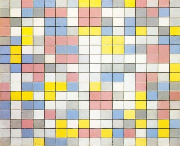 Composición de la cuadrícula de 9 composiciones del tablero de colores vivos – Mondrian Piet Mondrian 2024-11-21