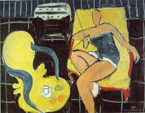 Bailarina y sillón rococó sobre fondo negro – Matisse Henri Matisse 2024-11-21