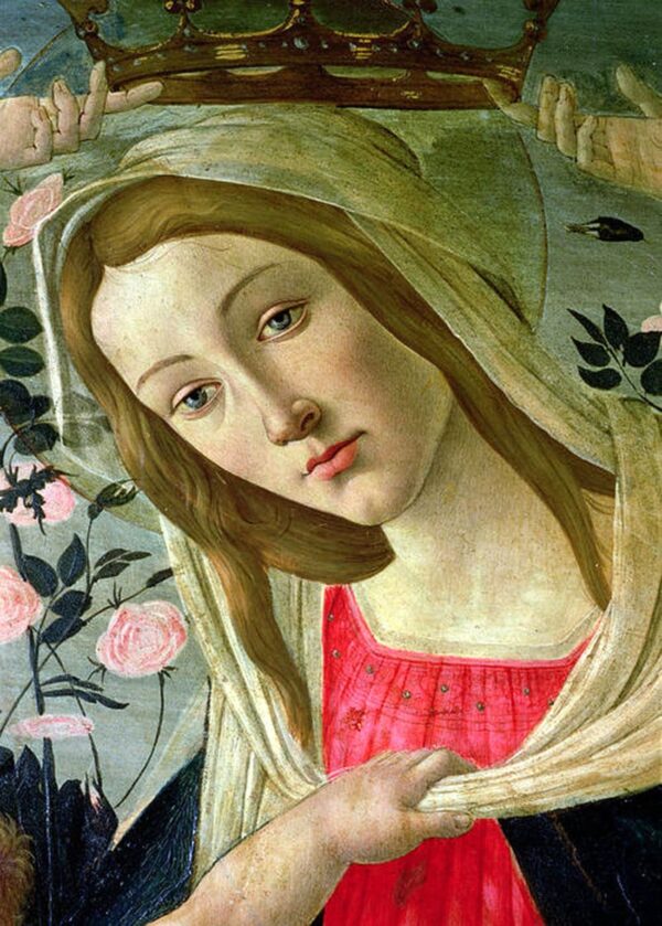 Virgen y niño coronados de ángeles, detalle de la Virgen – Sandro Botticelli Sandro Botticelli 2024-11-21