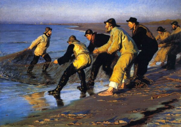 Pescadores lanzando la red en la playa norte de Skagen – Peder Severin Kroyer Peder Severin Krøyer 2024-12-22