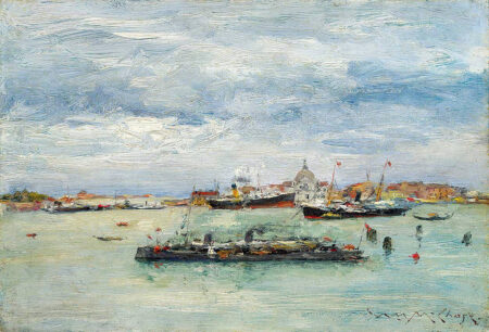 Día gris en la laguna (Un barco de pasajeros – Venecia) – William Merritt Chase William Merritt Chase 2024-12-27