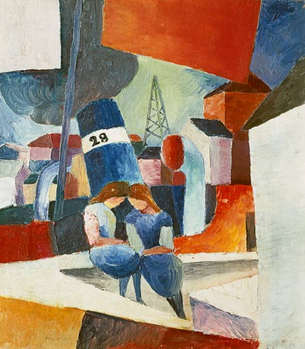 Imagen portuaria con niños en la pared (Duisburgo) – August Macke August Macke 2024-09-20 2