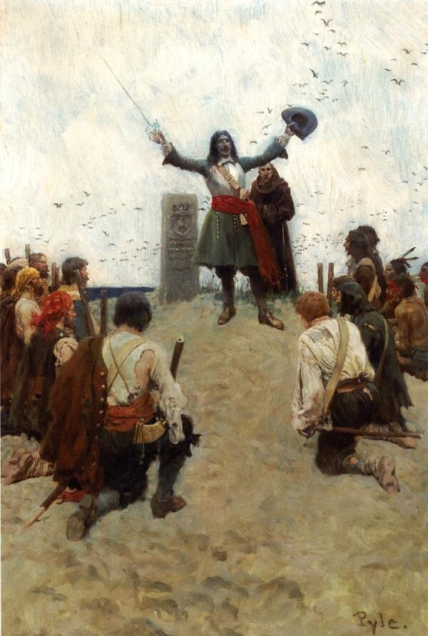 La Salle bautizando al país como ‘Luisiana’ – Howard Pyle Howard Pyle 2025-02-05