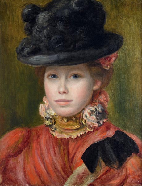 Chica con sombrero negro y flores rojas – Pierre-Auguste Renoir Pierre-Auguste Renoir 2024-09-19