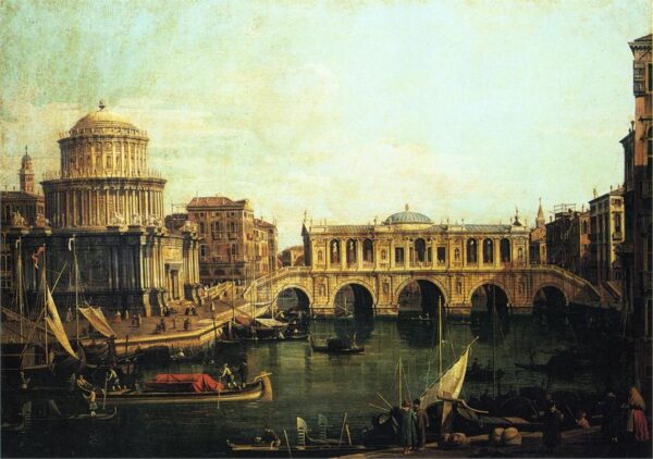 Capriccio del Gran Canal con un puente imaginario del Rialto y otros edificios – Giovanni Antonio Canal Canaletto 2024-11-21