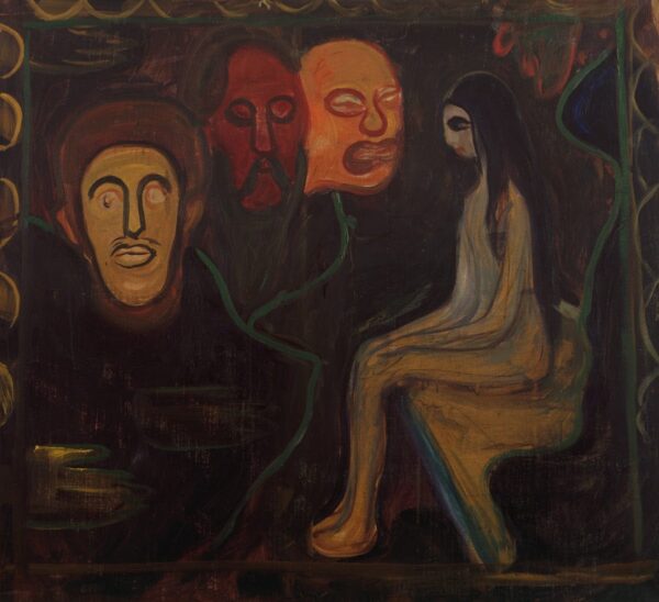 Chica y tres cabezas de hombres – Edvard Munch Edvard Munch 2024-11-21