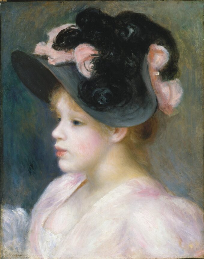 Chica joven con sombrero rosa y negro – Pierre-Auguste Renoir Pierre-Auguste Renoir 2024-09-19