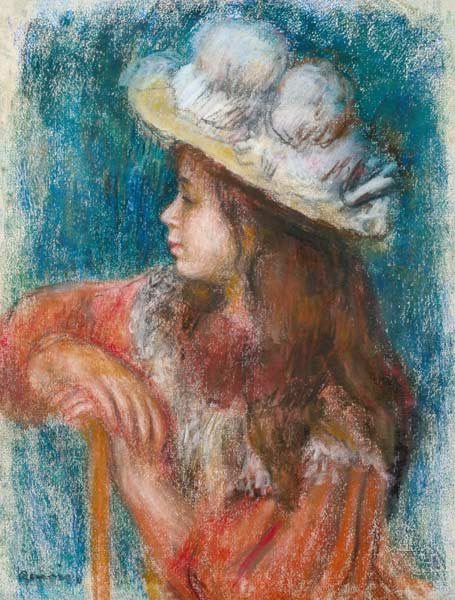 Chica joven sentada con un sombrero blanco – Pierre-Auguste Renoir Pierre-Auguste Renoir 2024-09-19