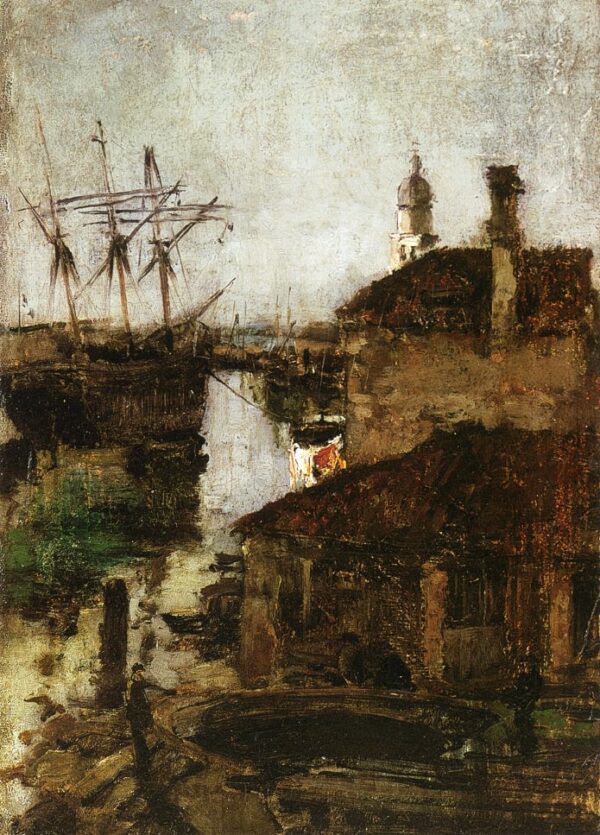 Barco y muelle, Venecia – John Henry Twachtman John Henry Twachtman 2025-01-03