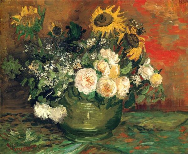 Jarrón con girasoles, rosas – Van Gogh Vincent Van Gogh 2024-11-21